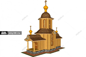 Часовня из бревна 37кв.м.